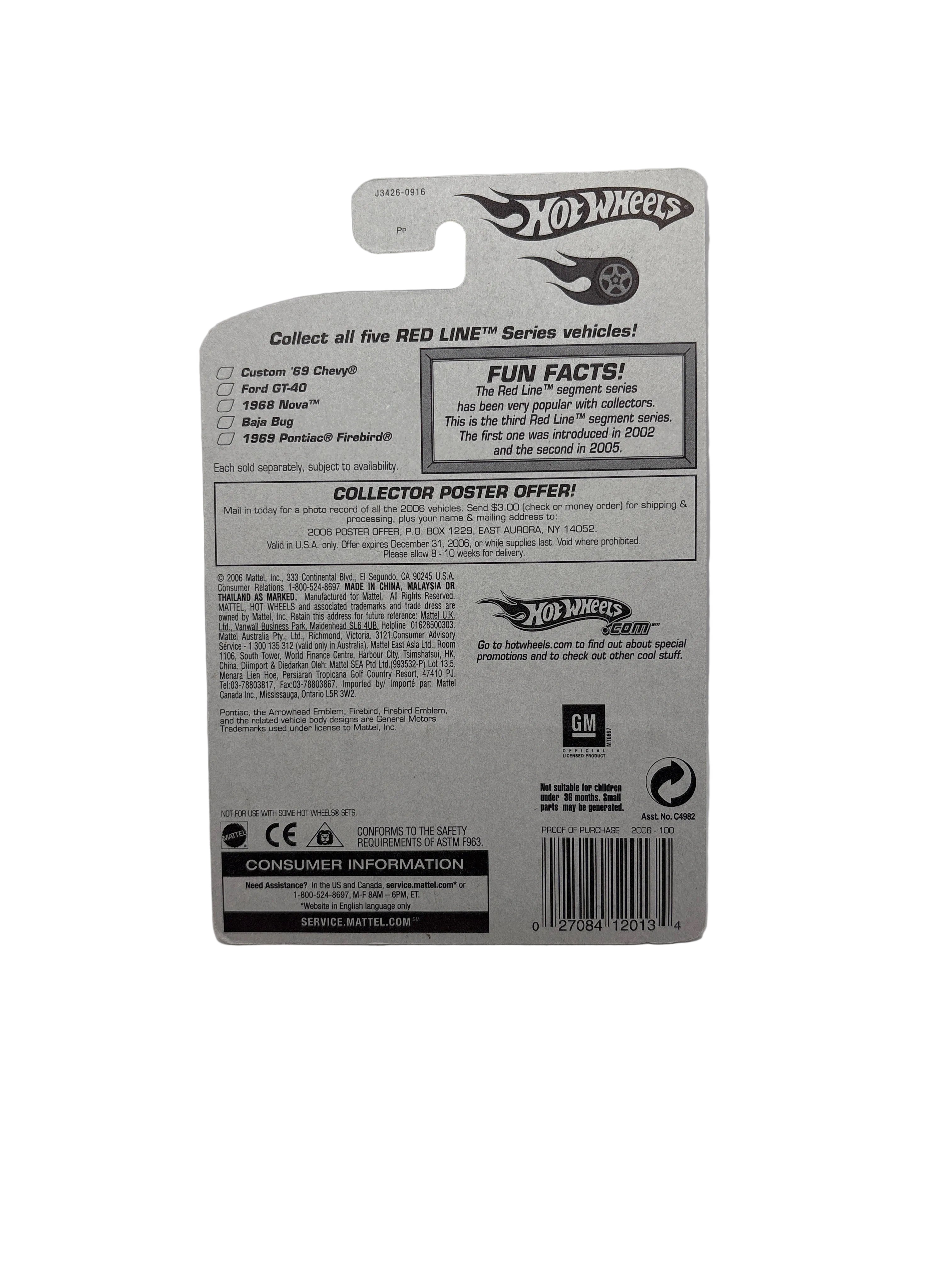 Hot Wheels 1969 Pontiac Firebird Diecast blue