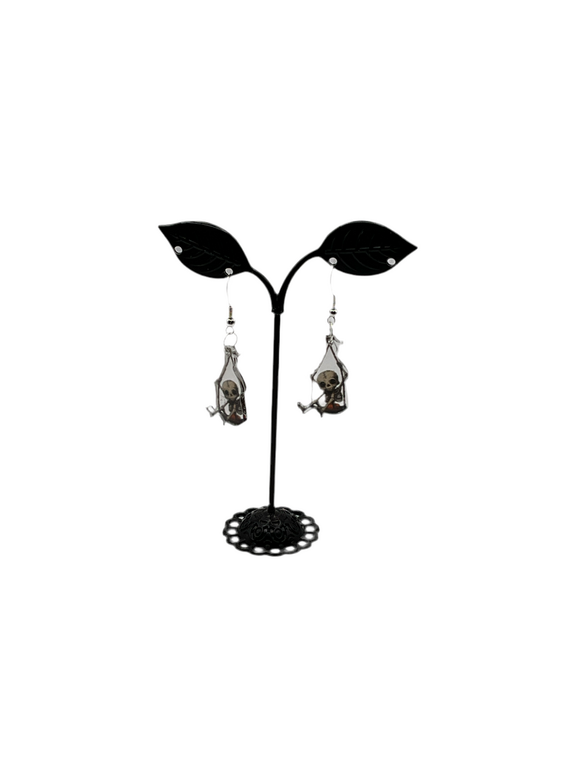 Skelton in a swing earrings