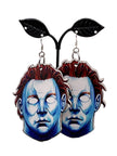 Large Wooden Horror Earrings