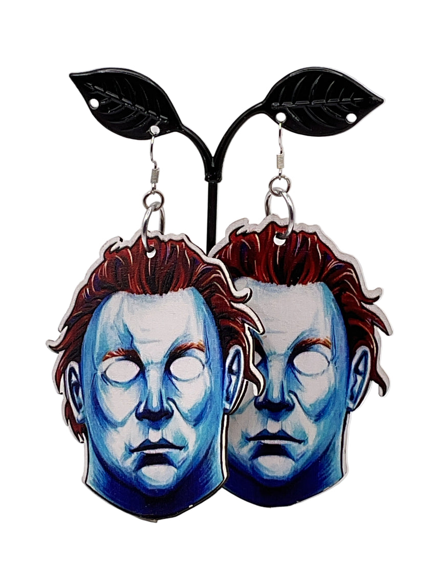 Large Wooden Horror Earrings