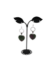 Green And Purple Heart Earrings