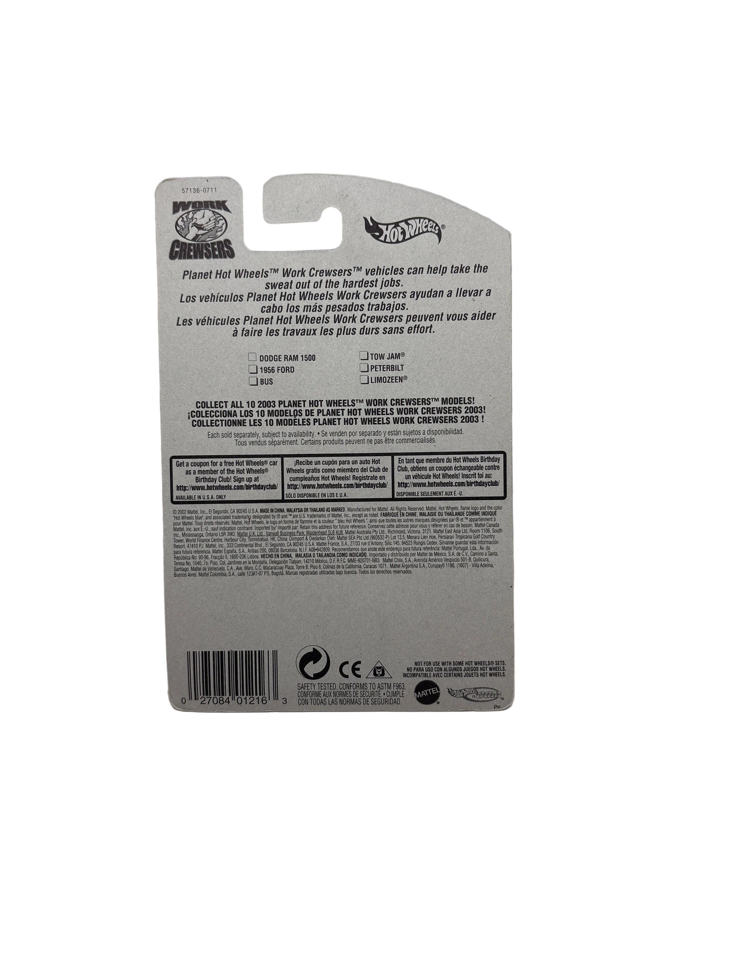 Hot Wheels Tow Jam Diecast white
