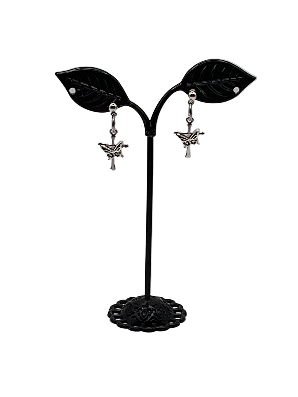 Cross with Butterfly Earrings