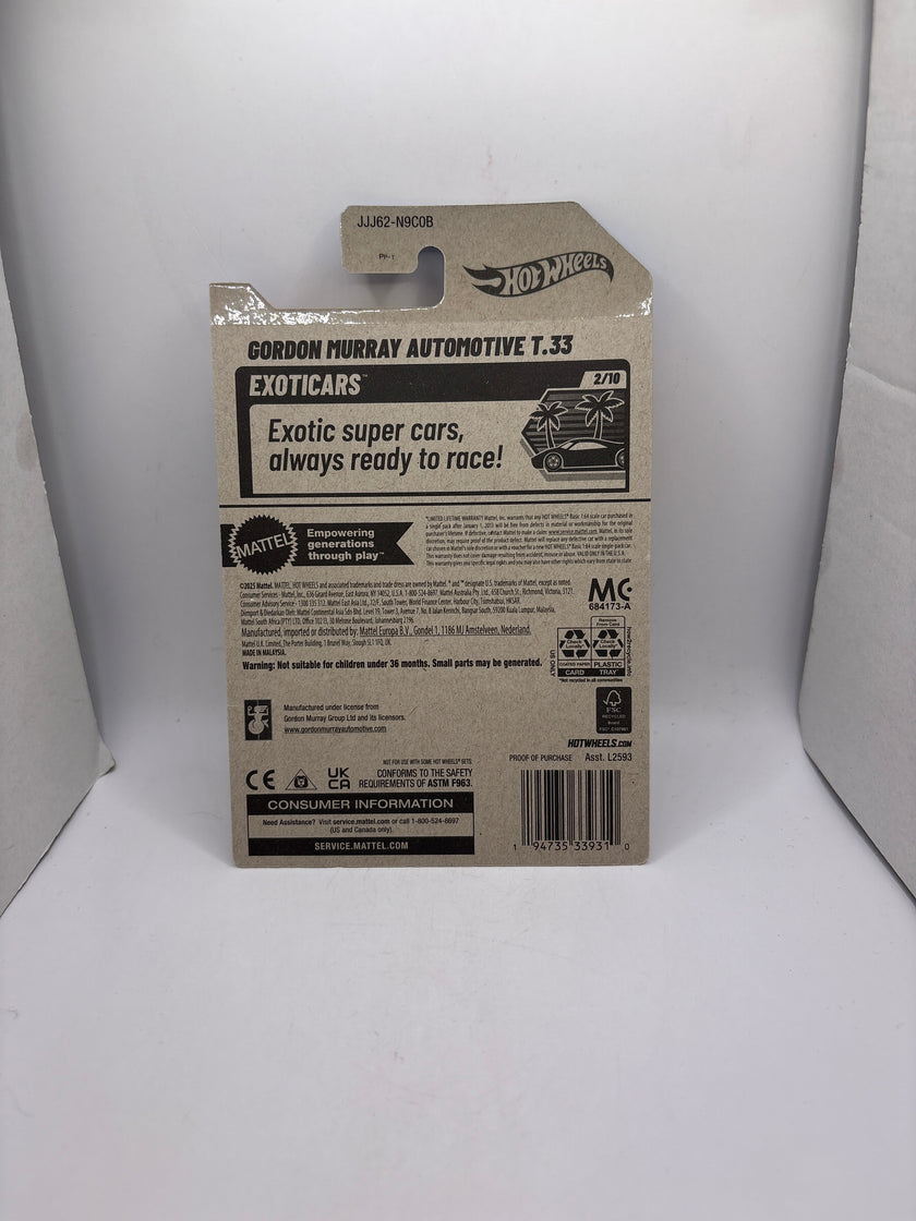 Hot Wheels Gordon Murray Automotive T.33 Diecast yellow