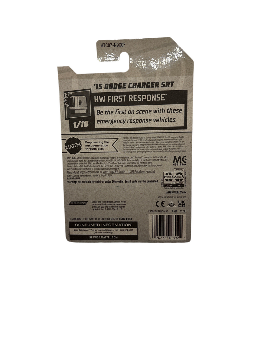 Hot Wheels 15 Dodge Charger SRT Diecast