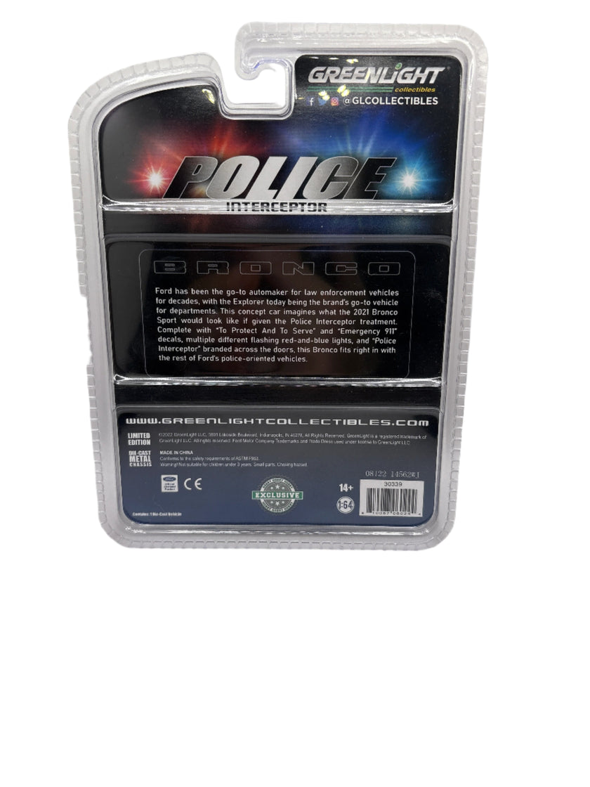 Greenlight 2021 Ford Bronco Sport-Police Interceptor Concept Diecast