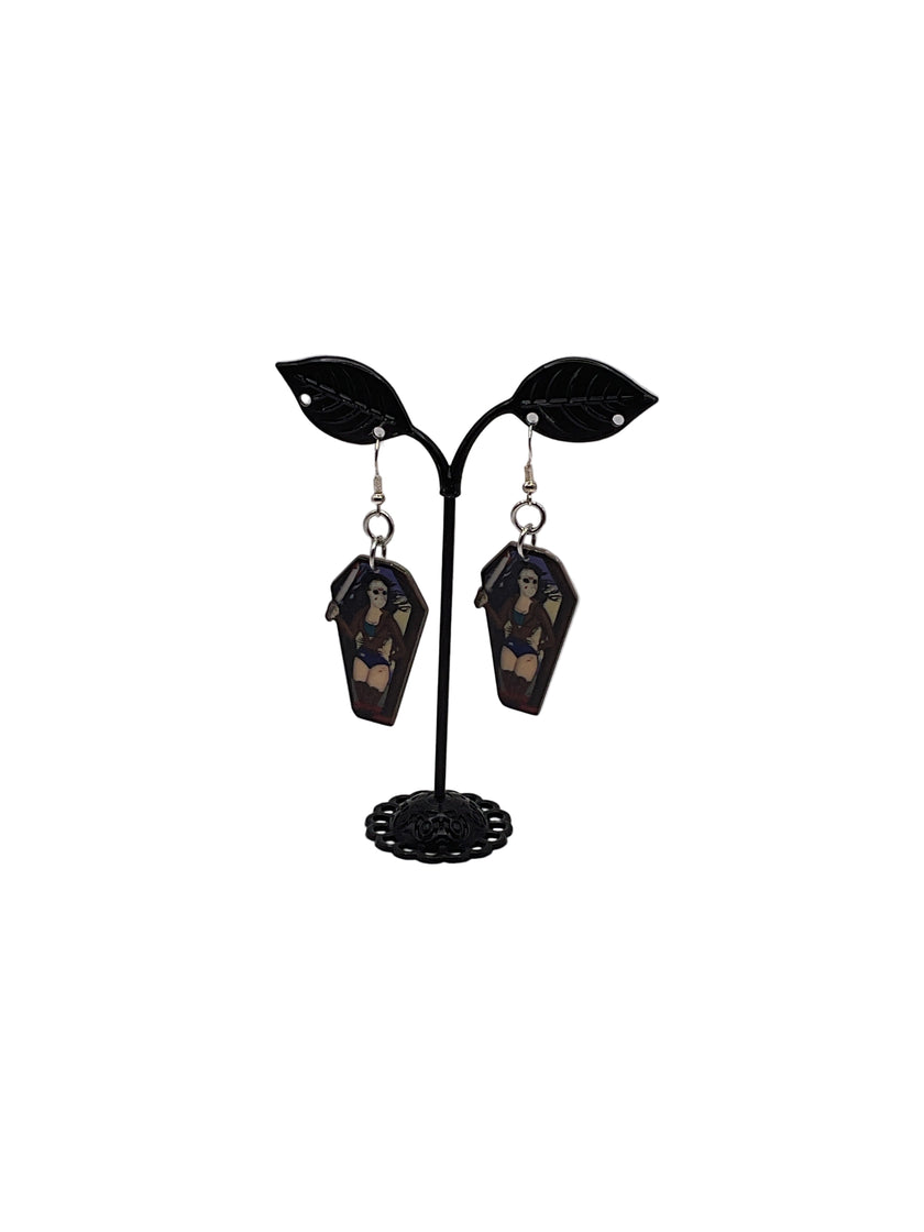 Horror Joker Coffin Earrings