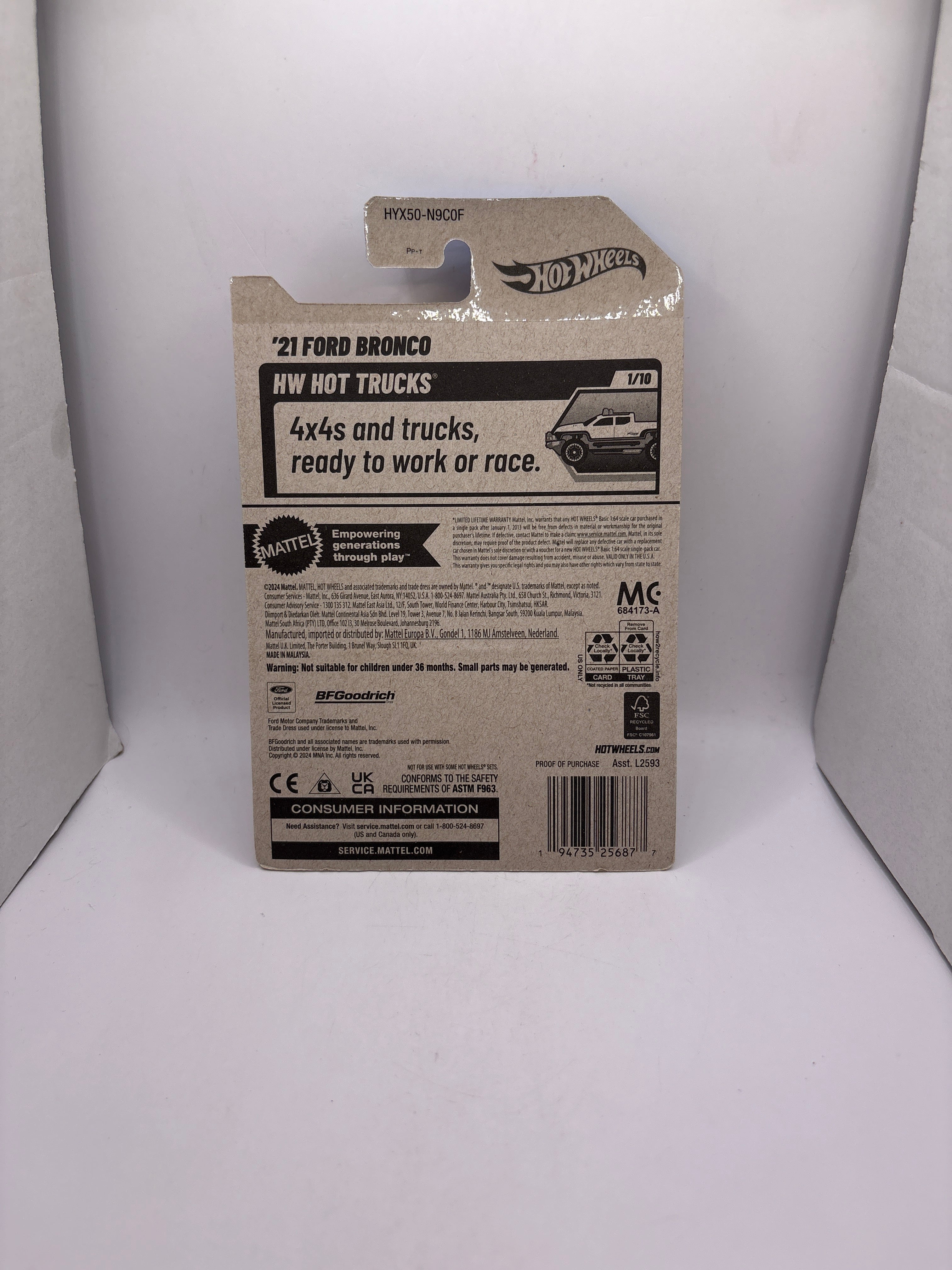 Hot Wheels 21 Ford Bronco Diecast