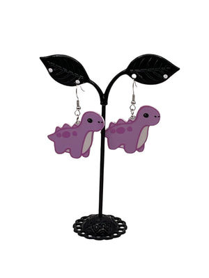 Pink dinosaur  earings