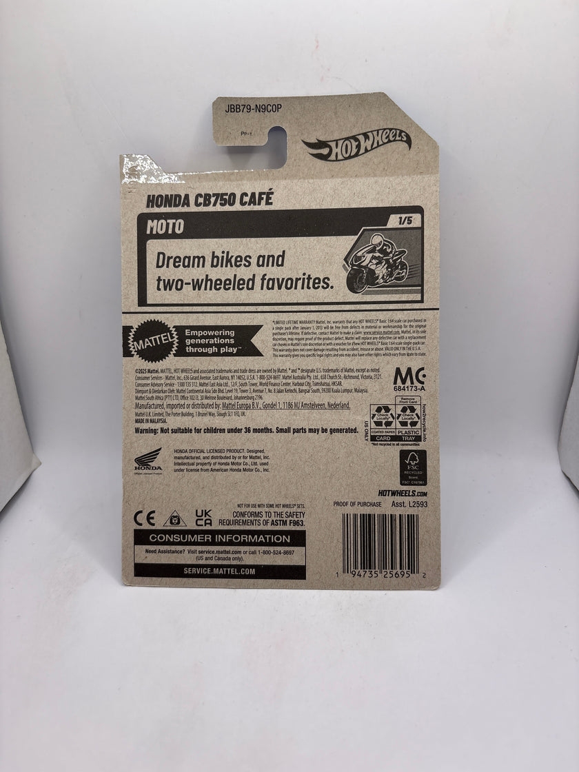 Hot Wheels Honda CB750 Cafe Diecast blue