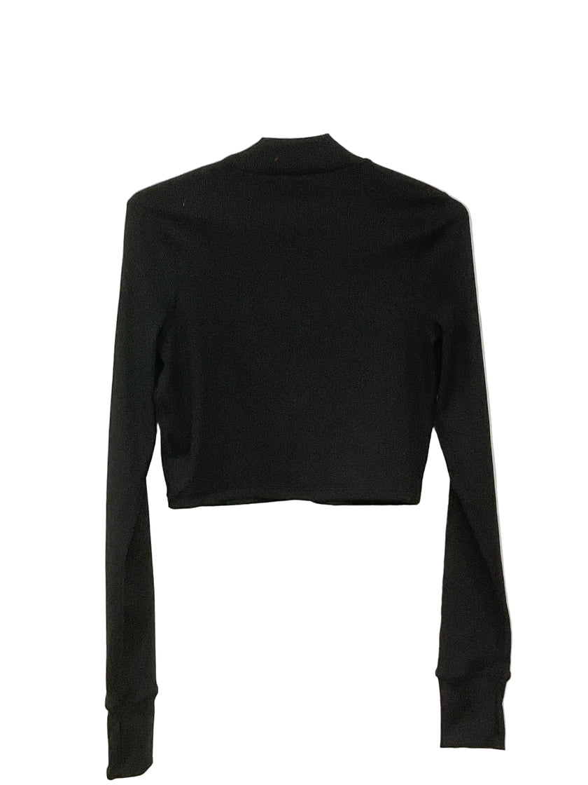 Black Long Sleeve Crop Top
