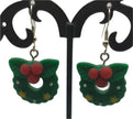 Christmas wreath earrings