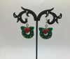 Christmas wreath earrings