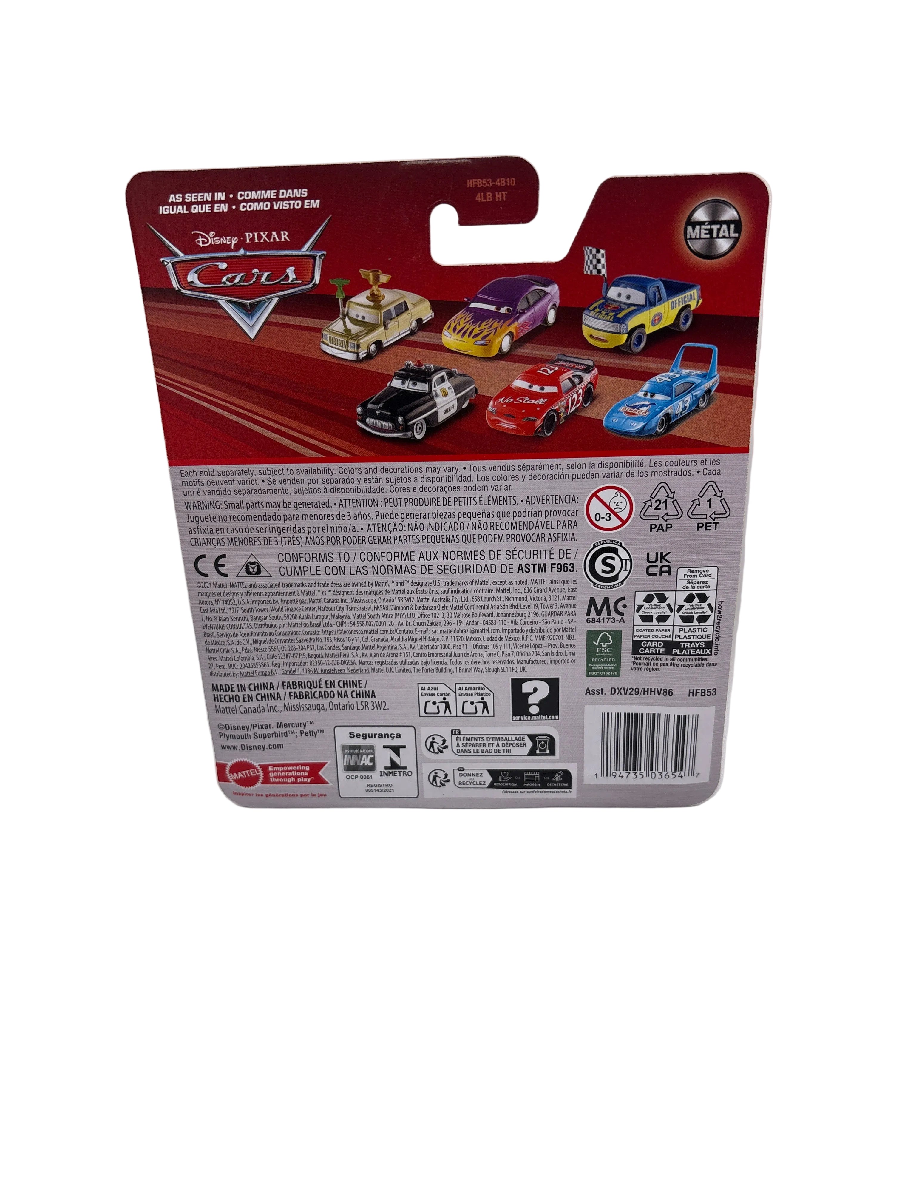 Disney Pixar Cars Ralph Carlow Diecast blue