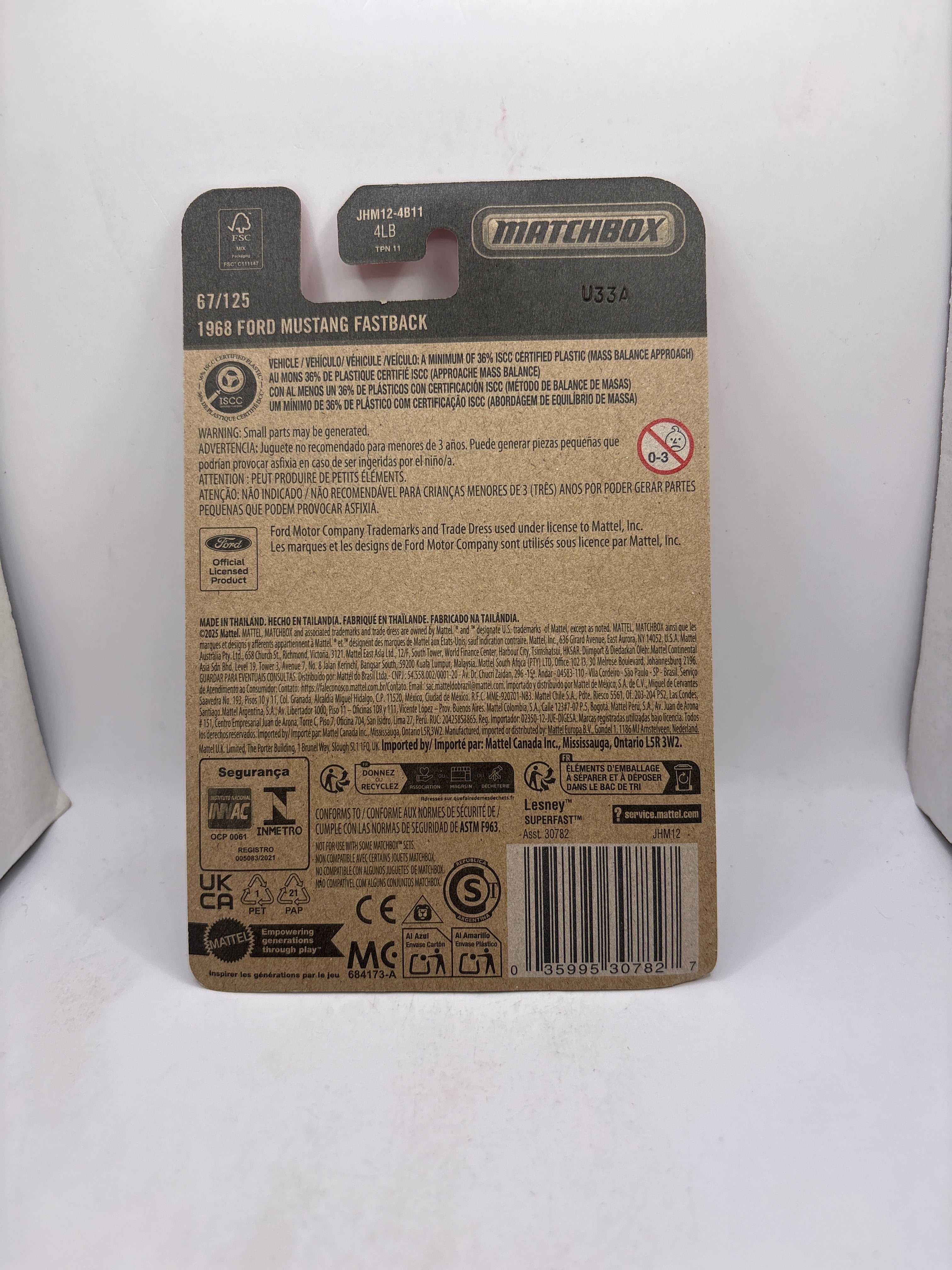 Matchbox 1968 Ford Mustang Fastback Diecast