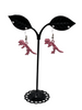 Pink Dinosaur Skeleton Earrings