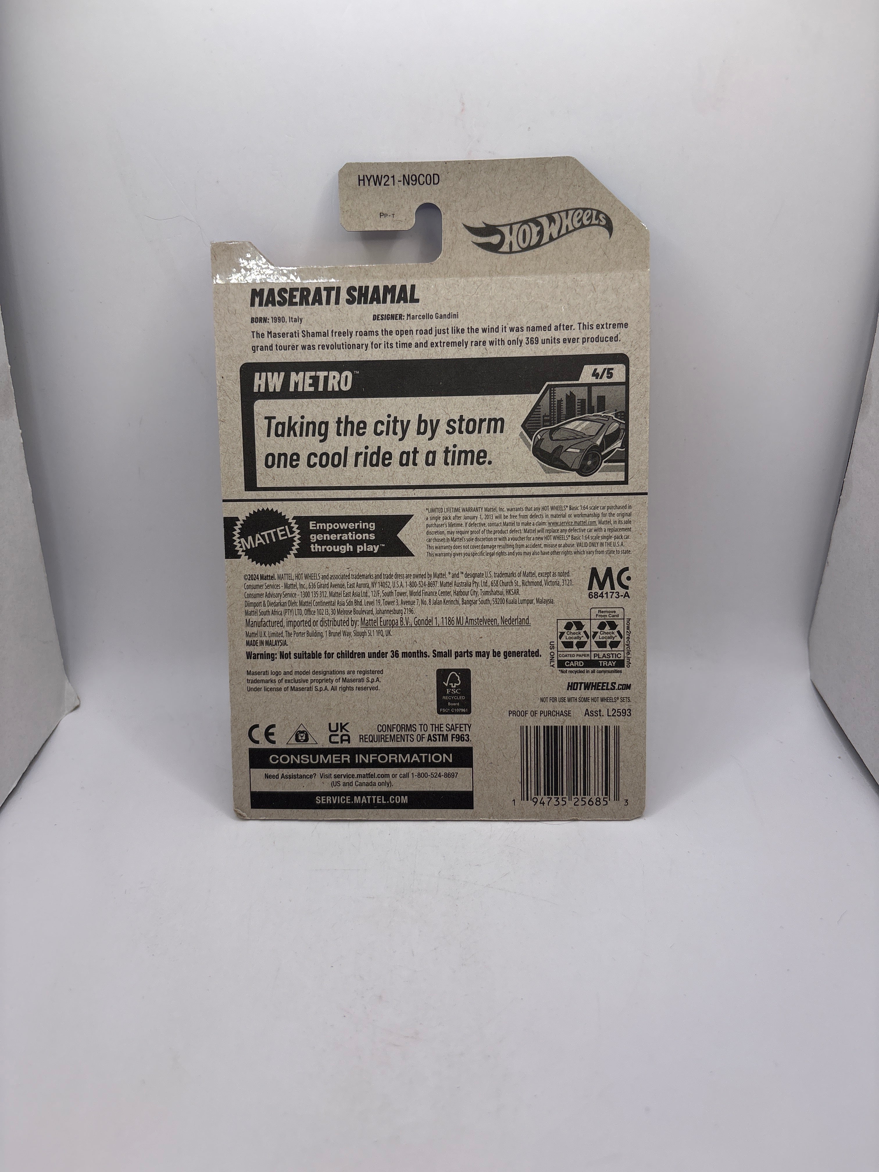Hot Wheels Maserati Shamal Diecast