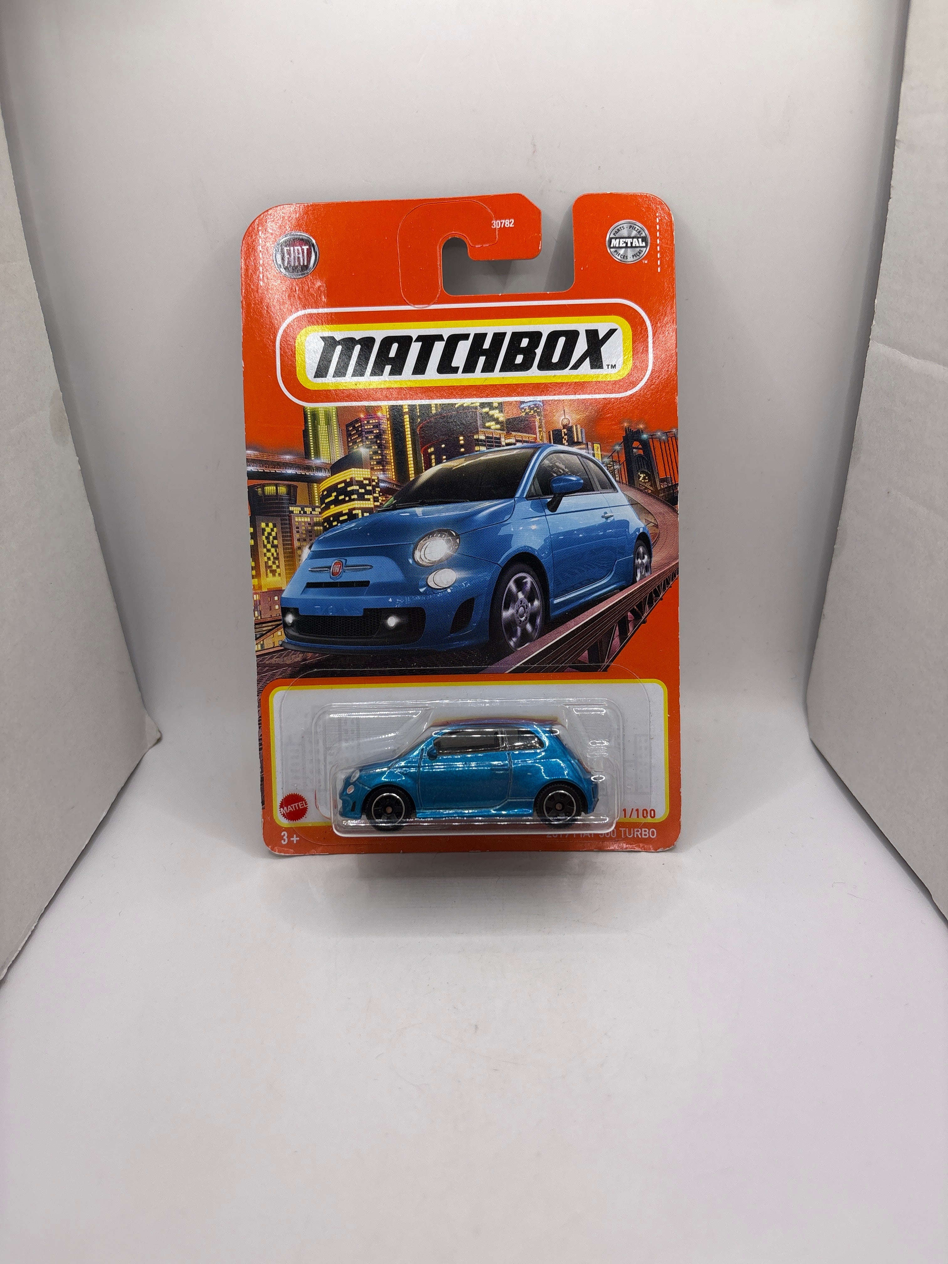 Matchbox 2019 Fiat 500 Turbo Diecast blue