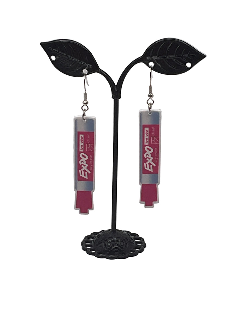 Expo marker earrings
