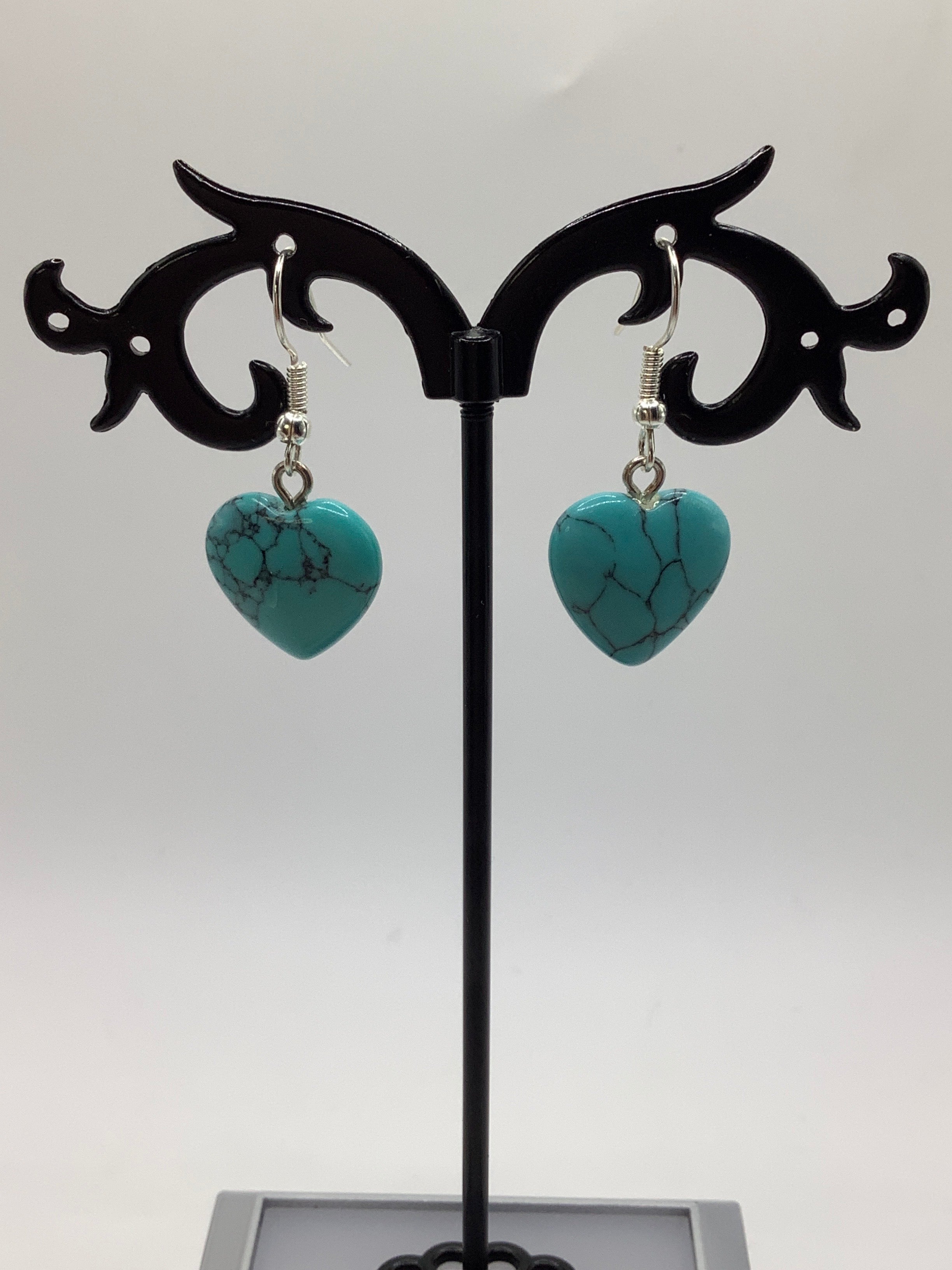 Turquoise heart earrings