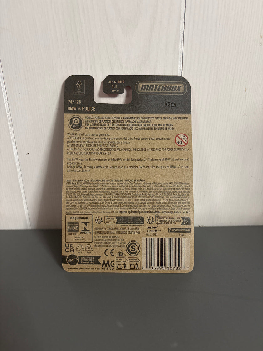 Matchbox BMW i4 Police Diecast red