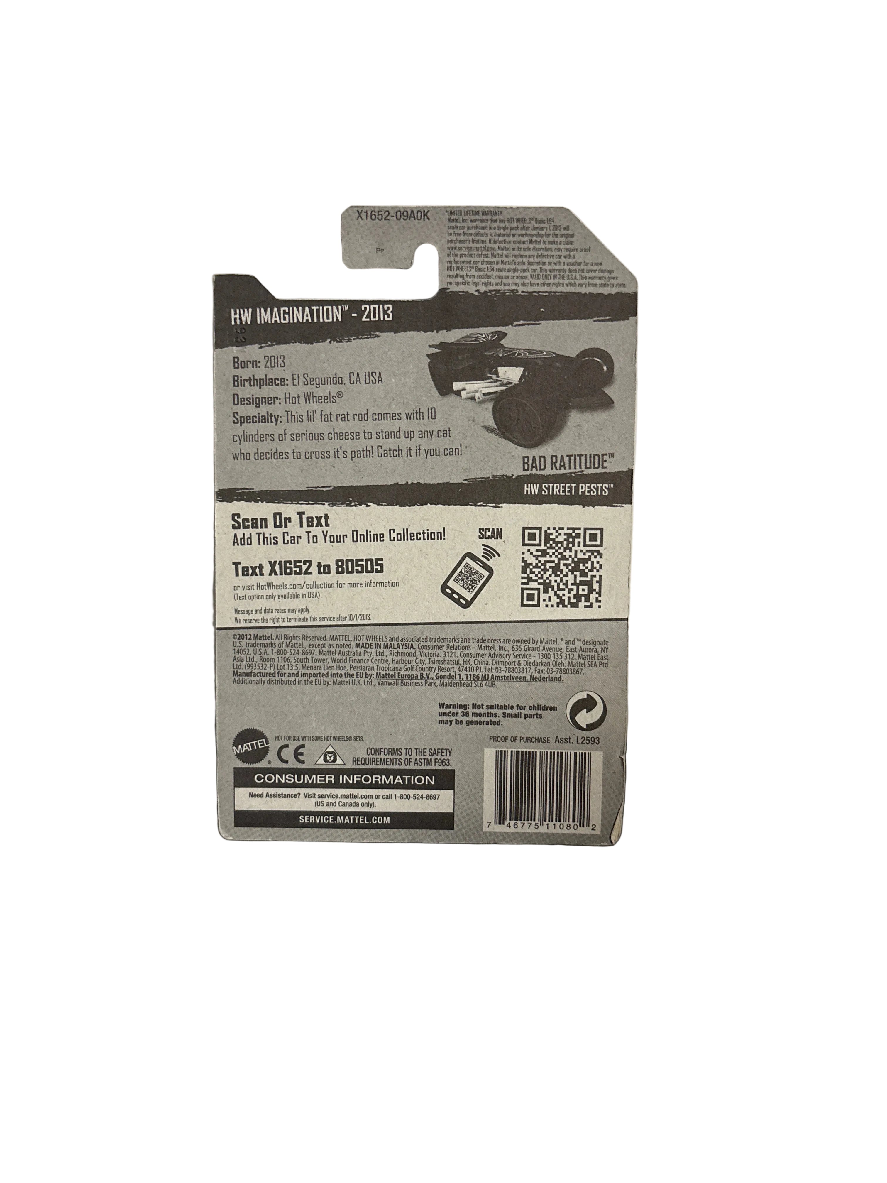 Hot Wheels Bad Ratitude Diecast black