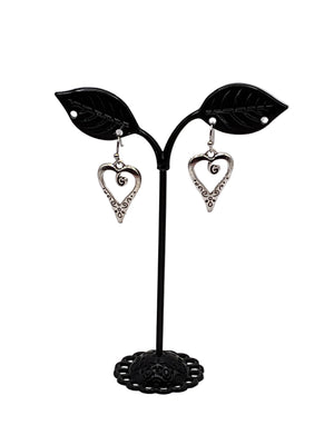 Silver heart earrings
