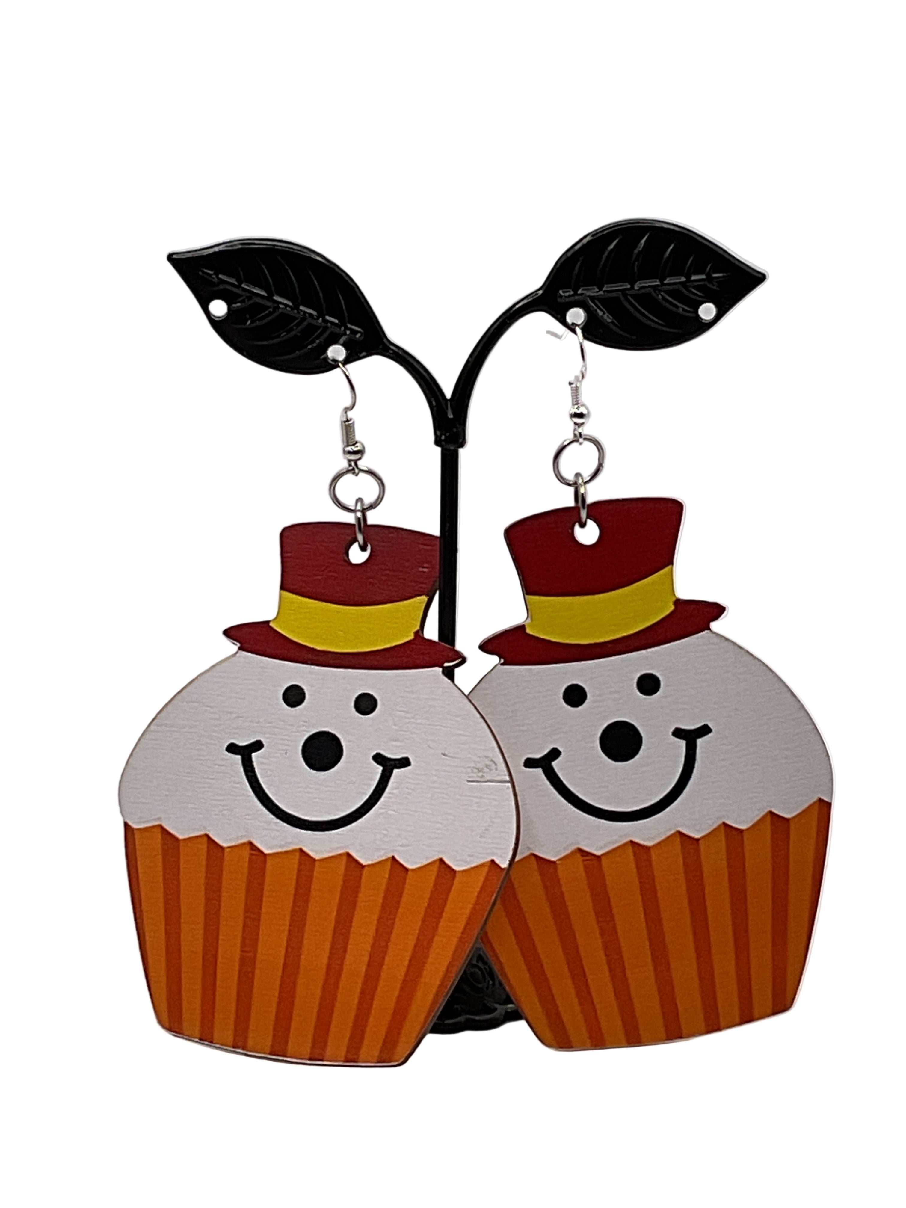 Large Wooden Christmas Earrings