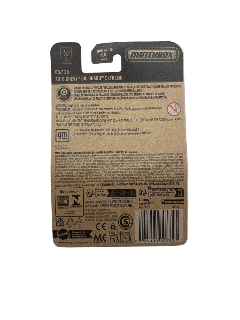 Matchbox 2016 Chevy Colorado Extreme Diecast