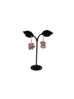 Pink cow earrings