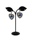 Football Heart And Crystal Earrings