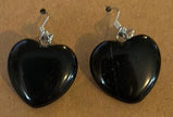 Black heart earrings