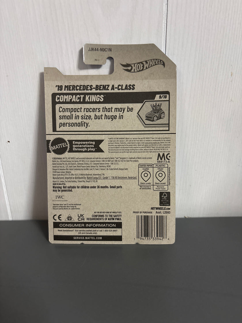 Hot Wheels 19 Mercedes-Benz A-Class Diecast black