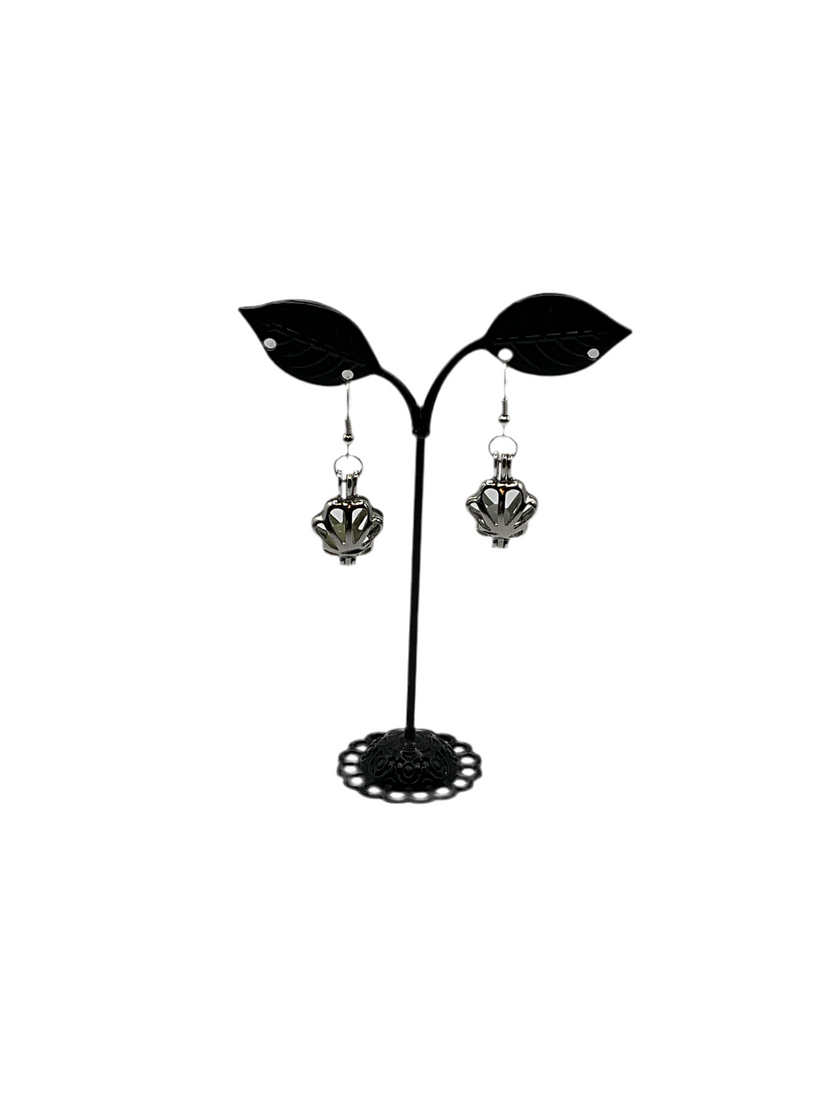 Glow in the dark sea shell earrings