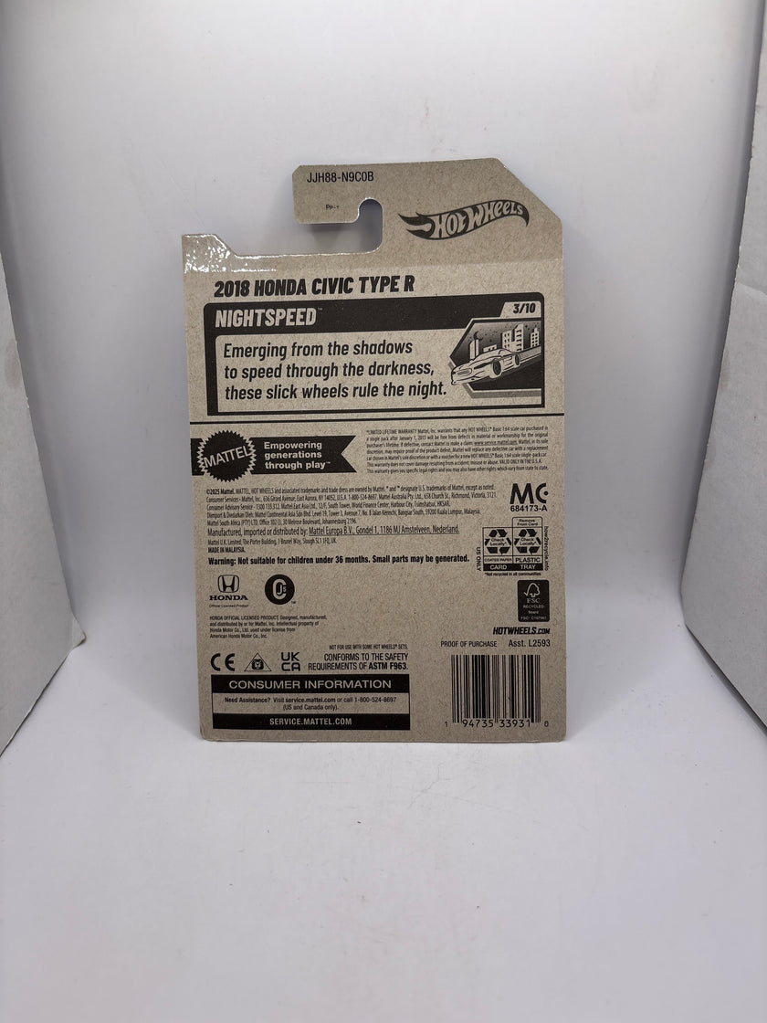 Hot Wheels 2018 Honda Civic Type R Diecast