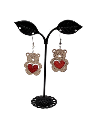 GlitterTeddy Bear Earrings