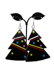 Large Wooden Christmas Earrings