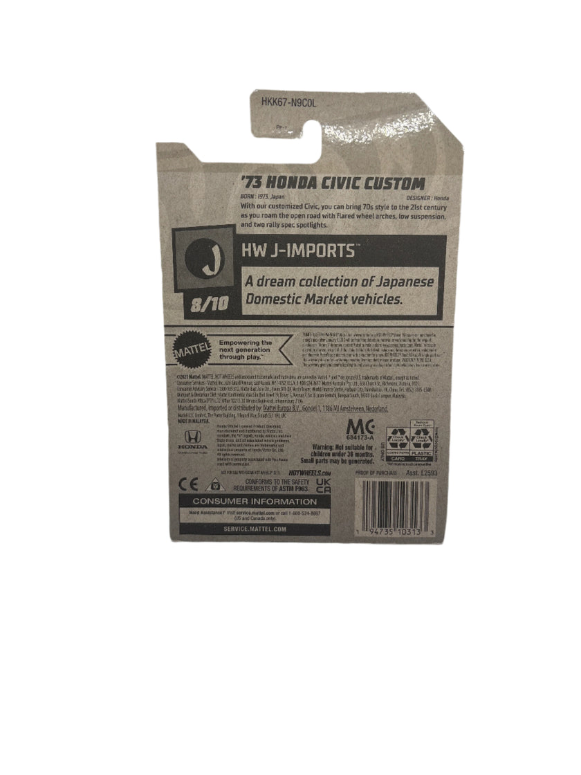 Hot Wheels 73 Honda Civic Custom Diecast