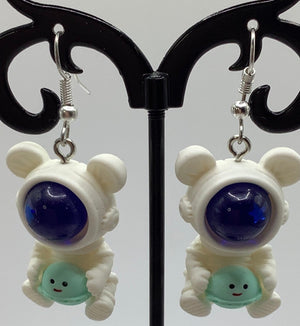 Bear astronaut earrings