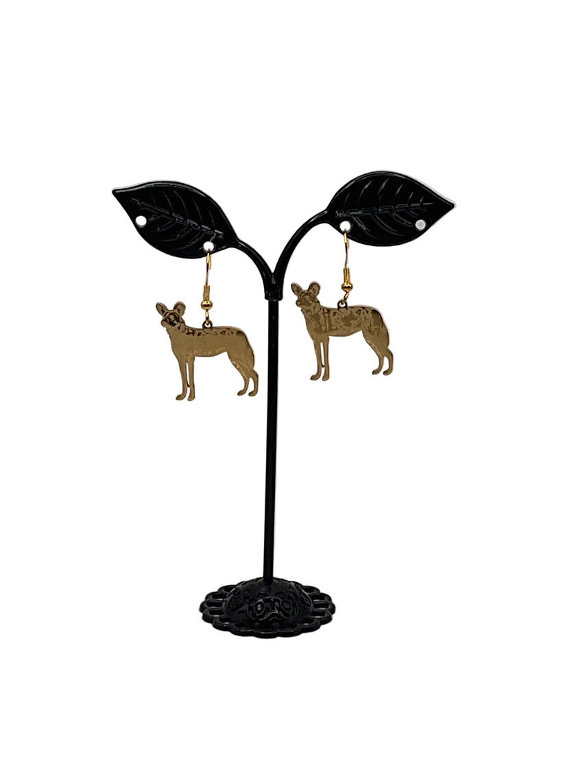 Golden Dog Earrings