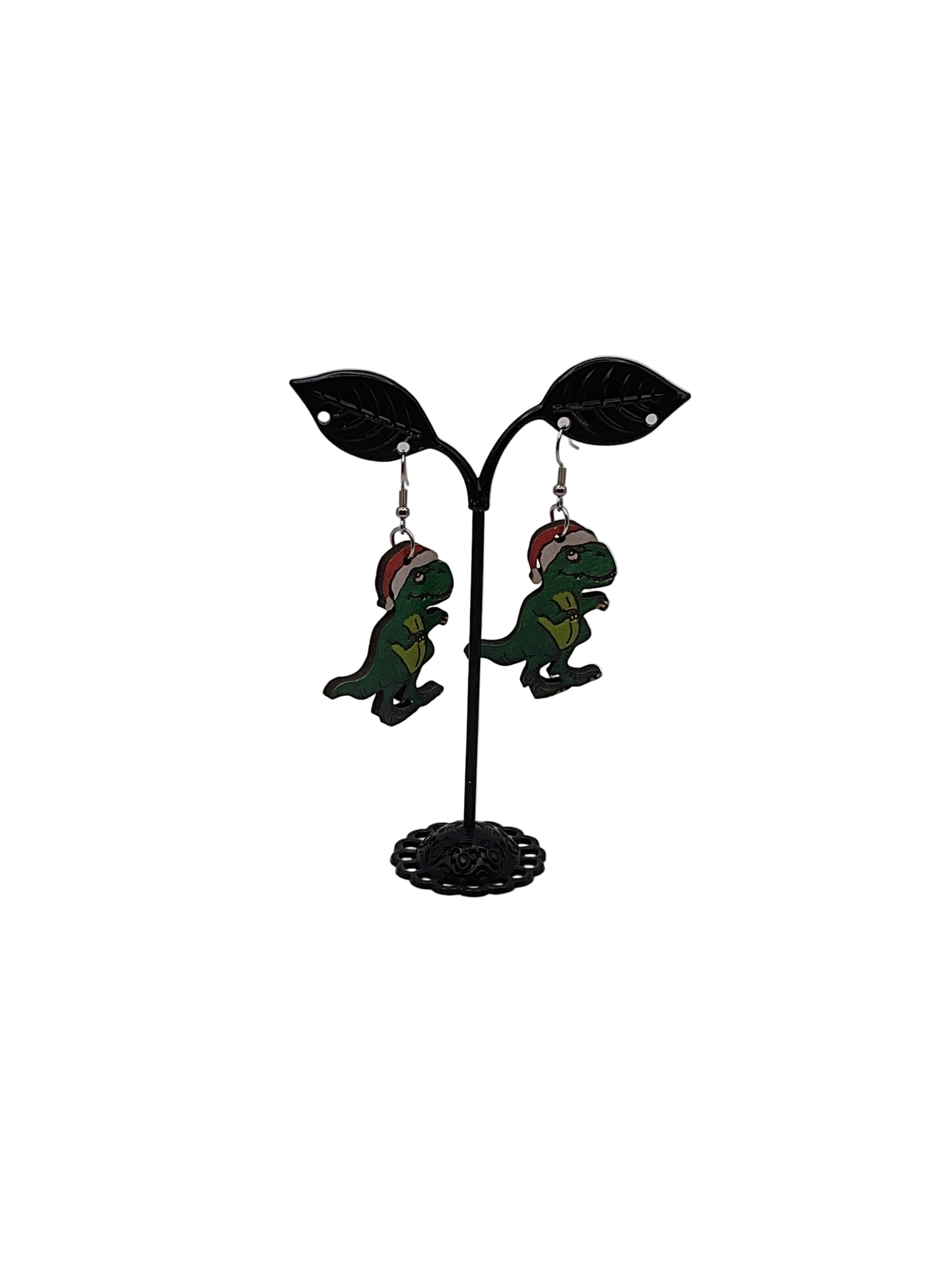 Christmas Dino earrings