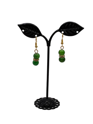 Green beaded earrings
