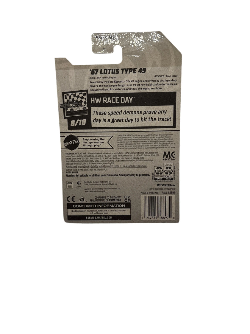 Hot Wheels 67 Lotus Type 49 Diecast green