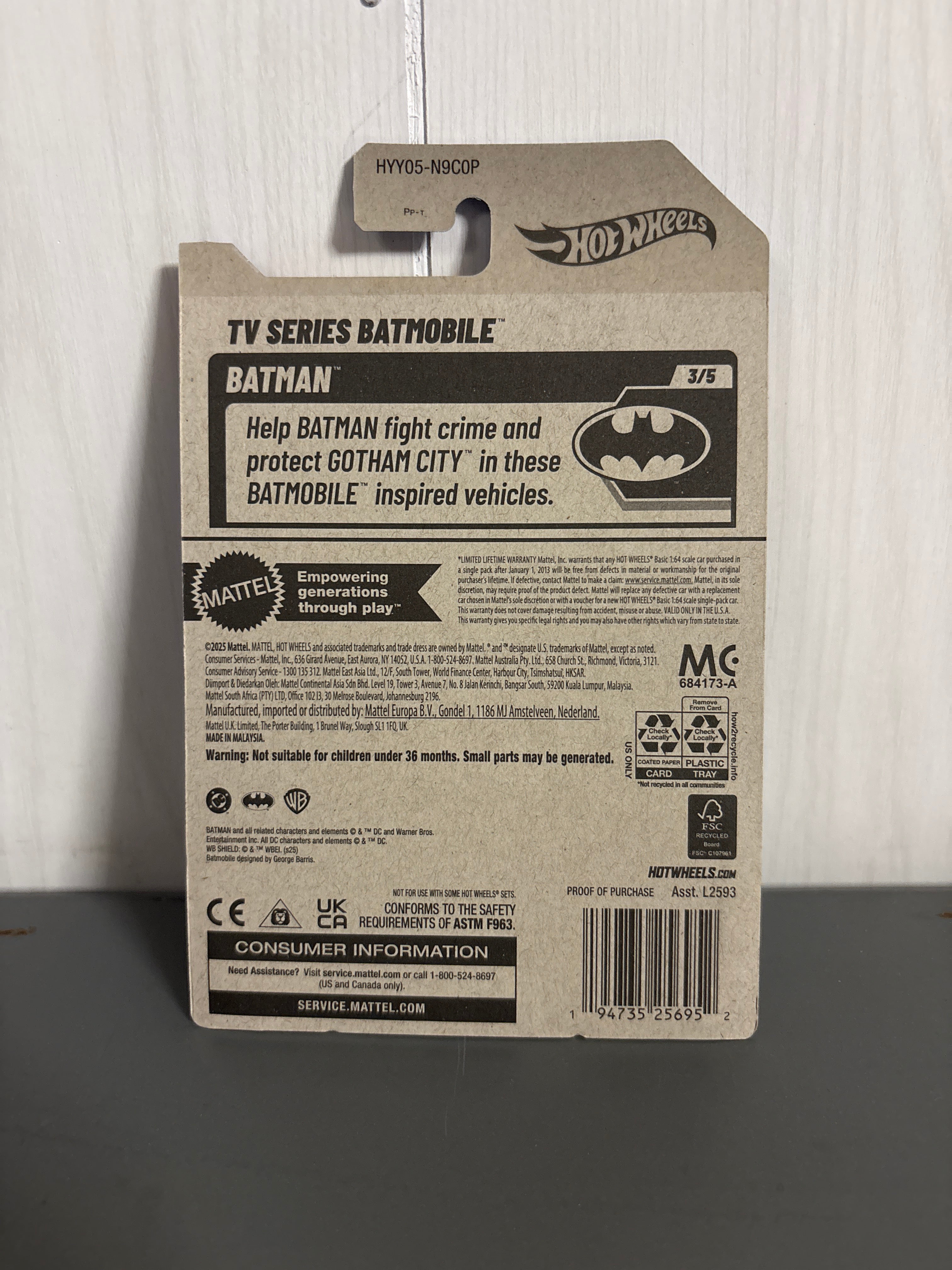 Hot Wheels TV Series Batmobile Diecast red