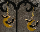 Bat/moon earrings