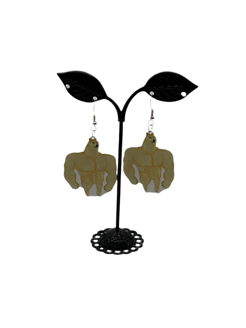 Jacked Up Dog Meme Earrings