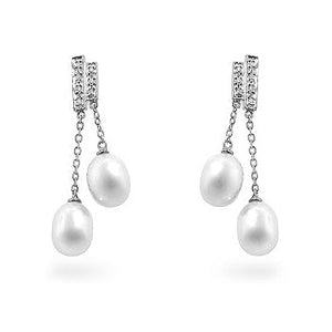 Pearl Diamond Dangles