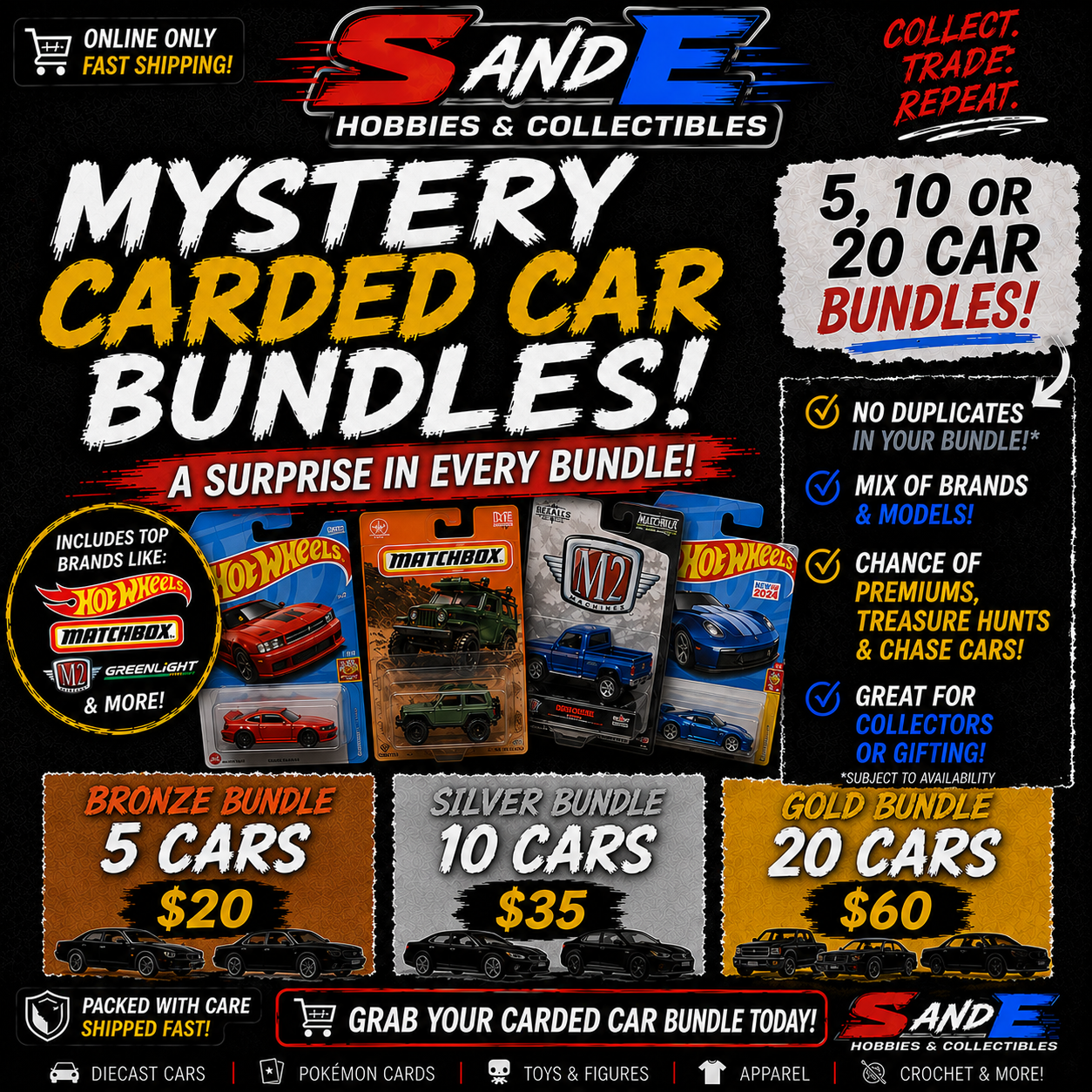 Mystery Diecast Carded Bundles