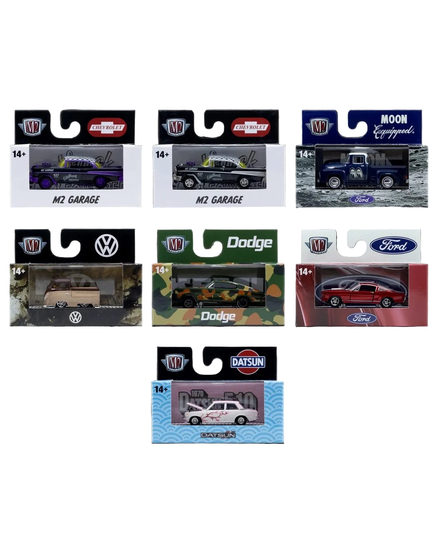 M2 Detroit Muscle Sealed Case Diecast multi color