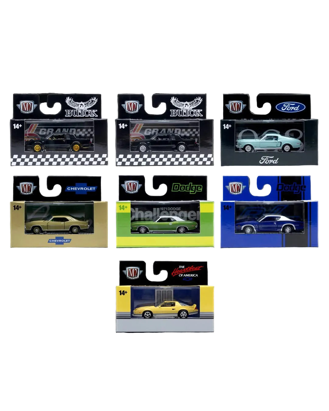 M2 Detroit Muscle Case Diecast multi color